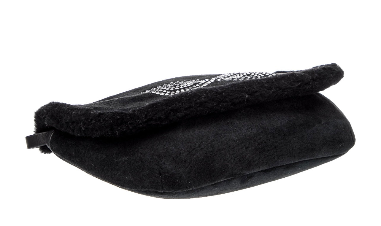 UGG Satchel Clutch Black Swarovski Crystal bow, detached Strap,dust bag & card