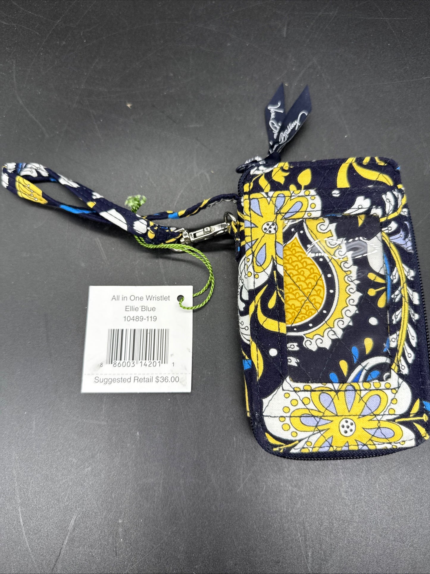 Vera Bradley Phone Tech Case Wristlet Wallet Ellie Blue Quilted Elephant NWT
