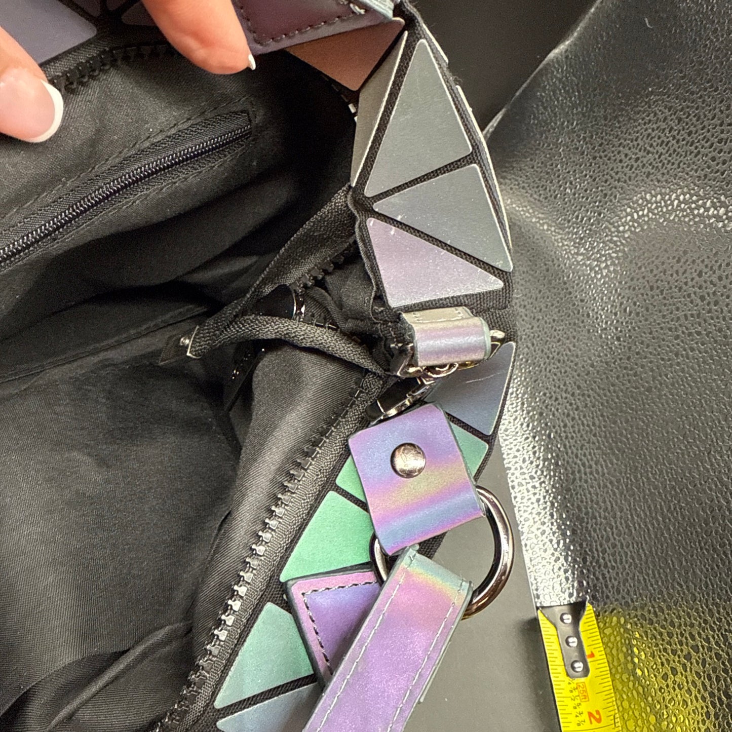 Geometric Luminous Purse Women Holographic Reflective Purses Cross