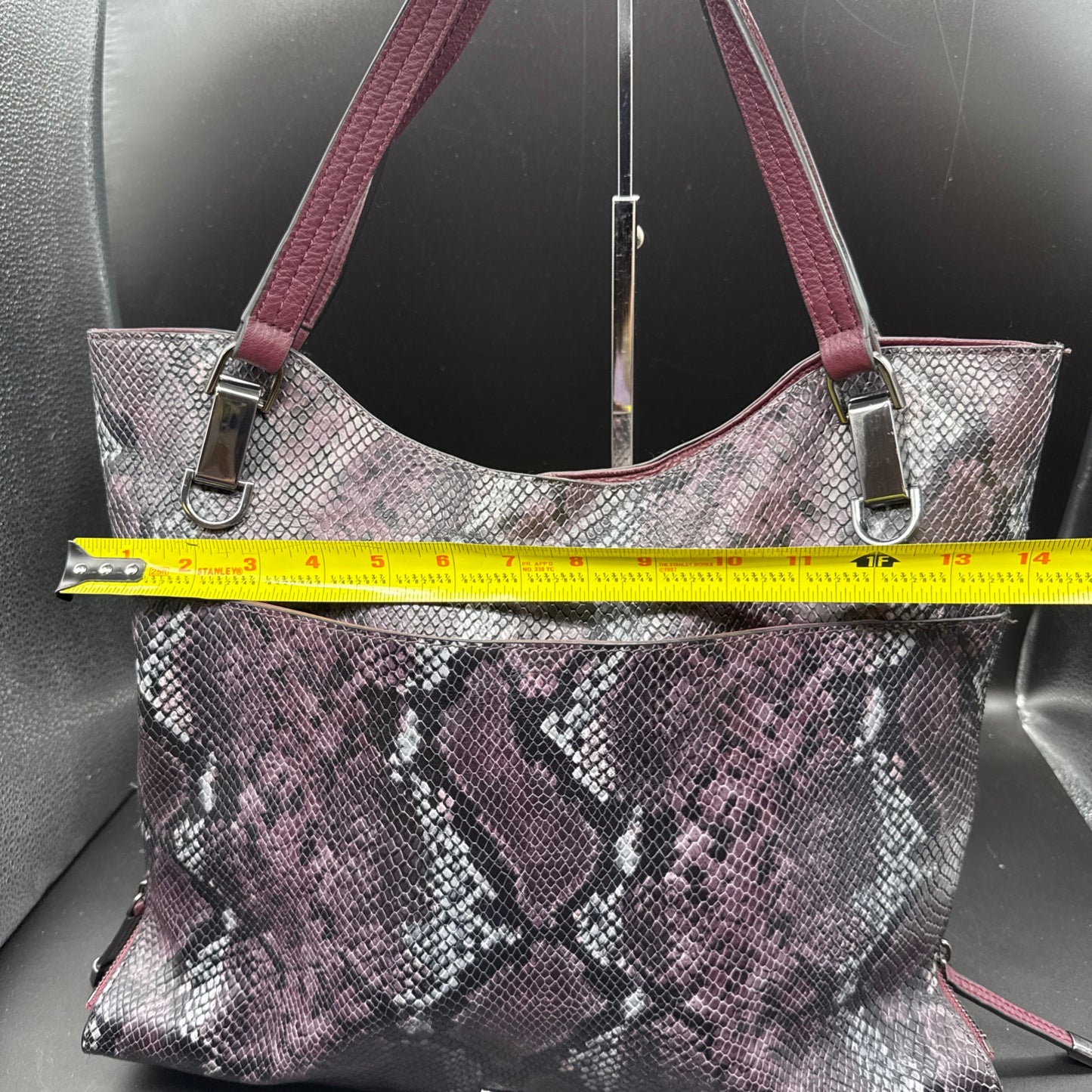 Vince Camuto Snake Pattern Soft Sloughy Pebbled Leather Handbag