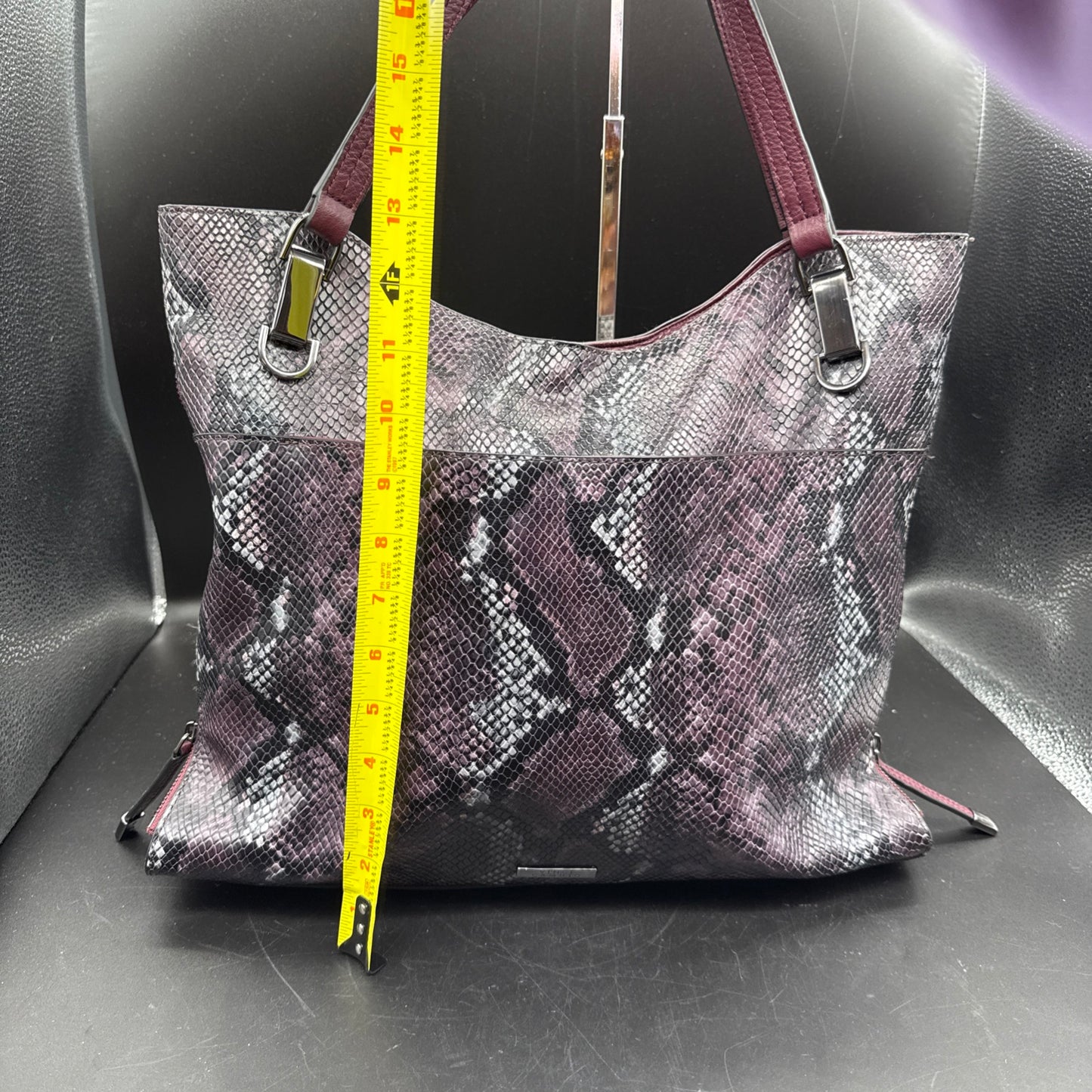 Vince Camuto Snake Pattern Soft Sloughy Pebbled Leather Handbag