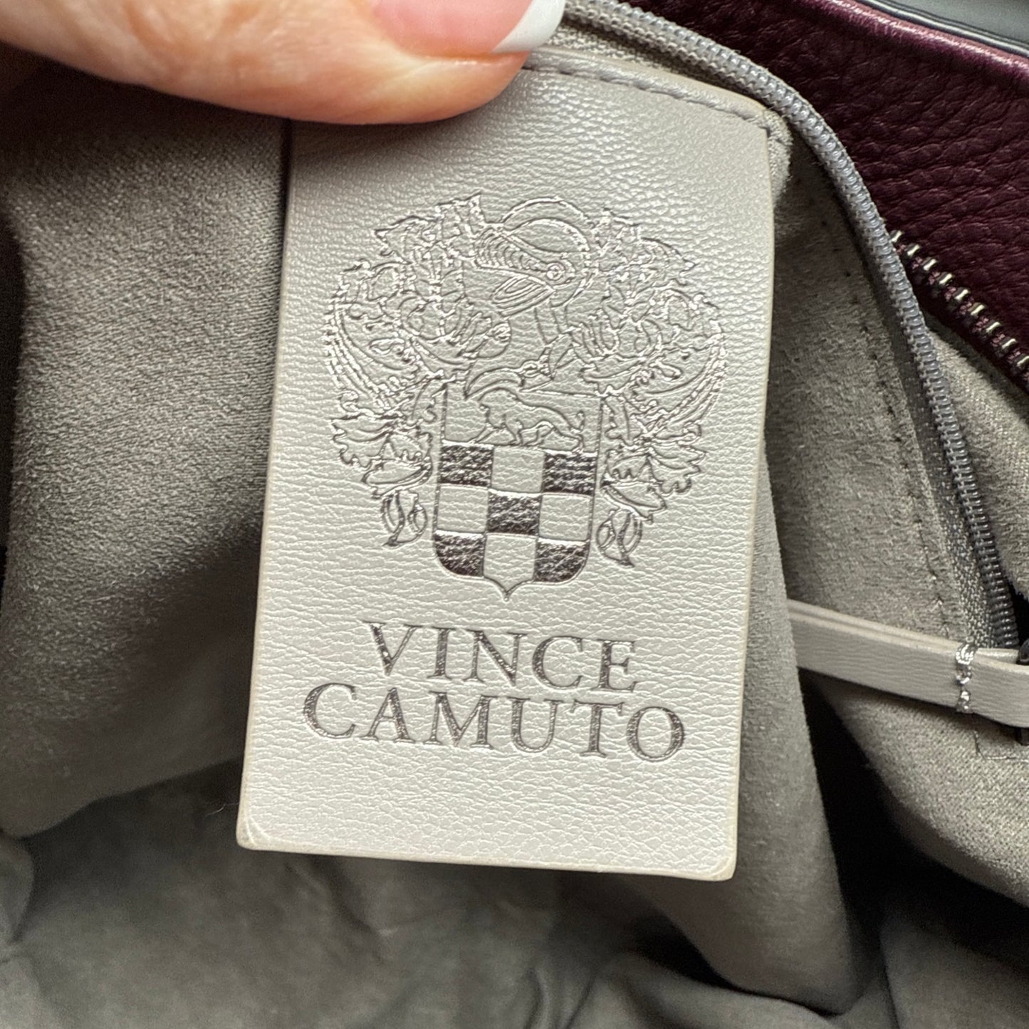Vince Camuto Snake Pattern Soft Sloughy Pebbled Leather Handbag