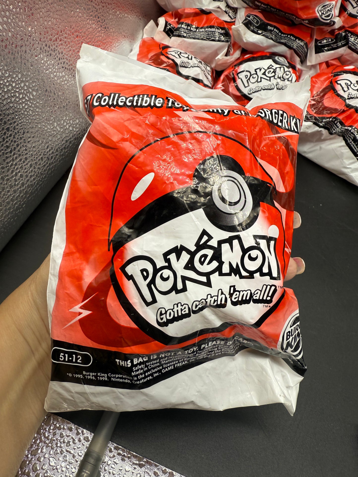 1999 Pokemon Meowth-Bean Bag Burger King Pokeball #51-12 Rare (unopened)