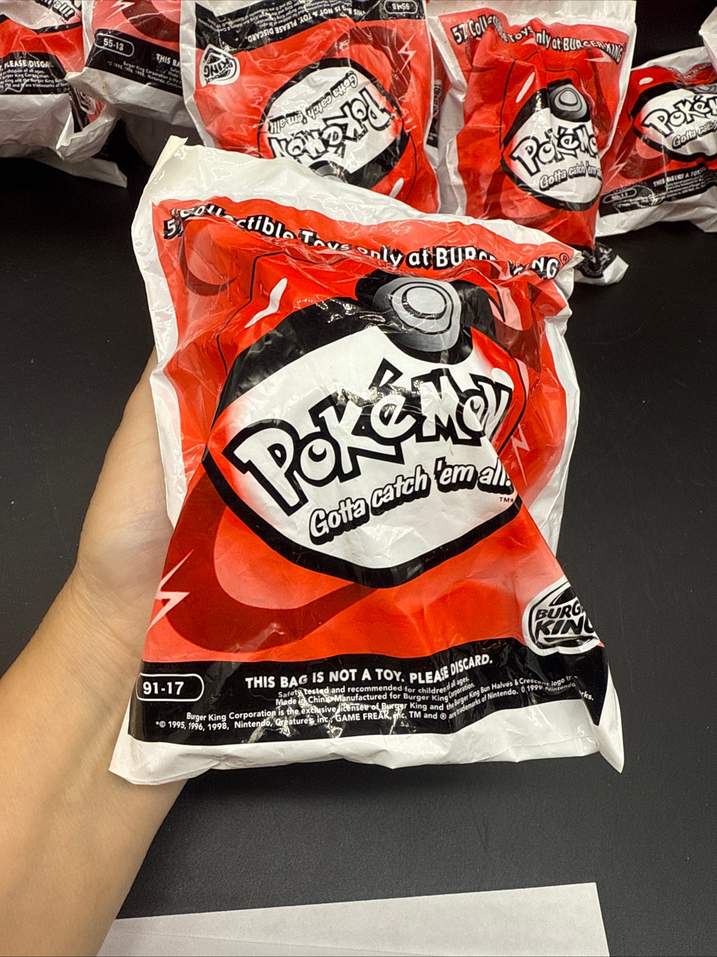 1999 Burger King Pokemon Pokeball Toy #91-17 Goldbat-Bean bag (Unopened)