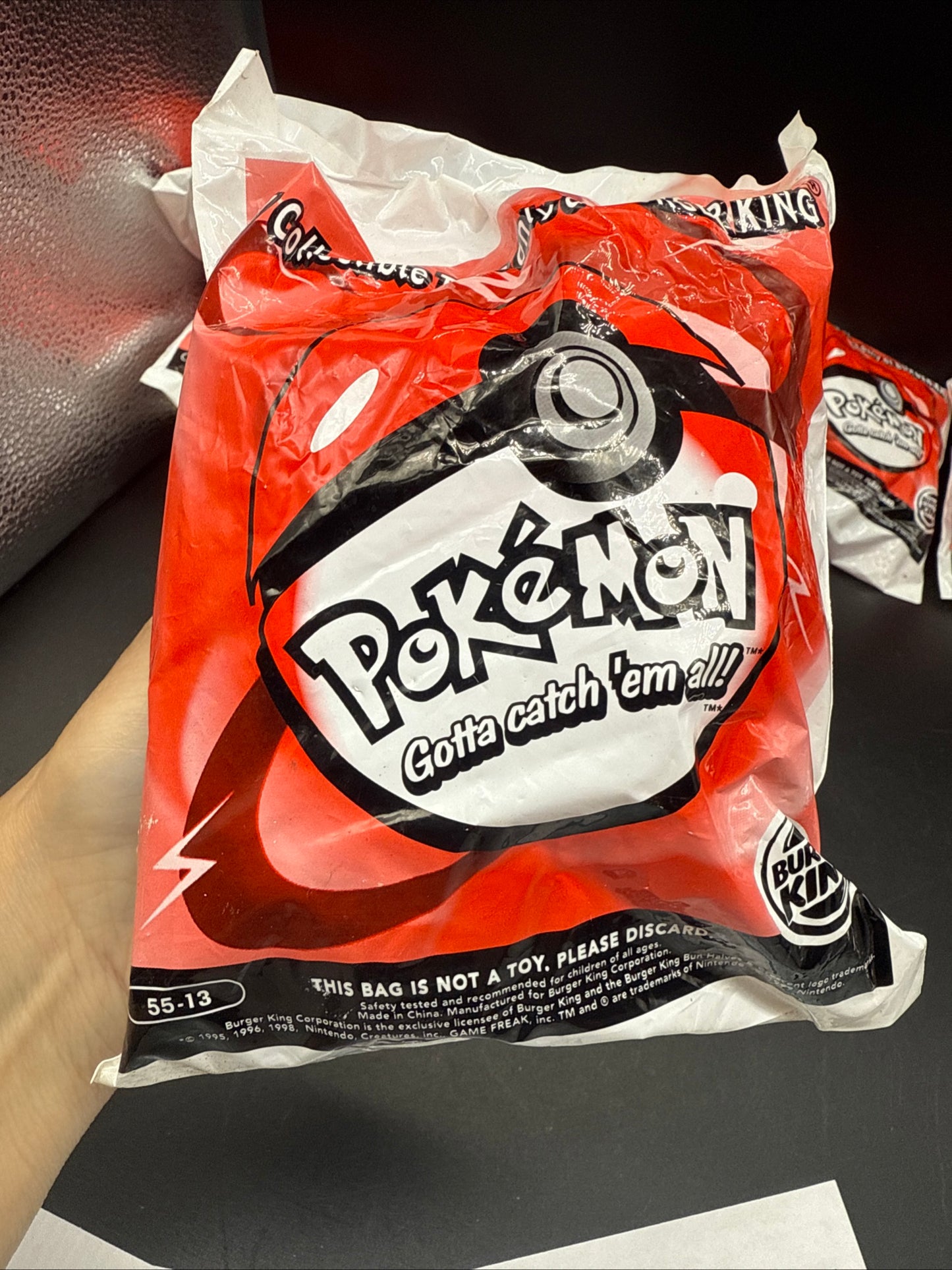 1999 Burger King Pokemon pokeball Toy #55-13 Rhyhorn-Launcher (Unopened)