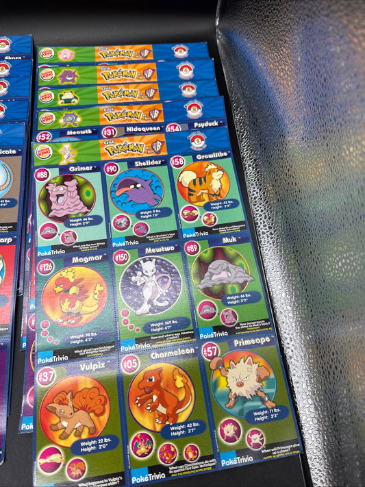 Complete Set (1-16) 1999 Pokemon Cards Uncut Sheets Burger King