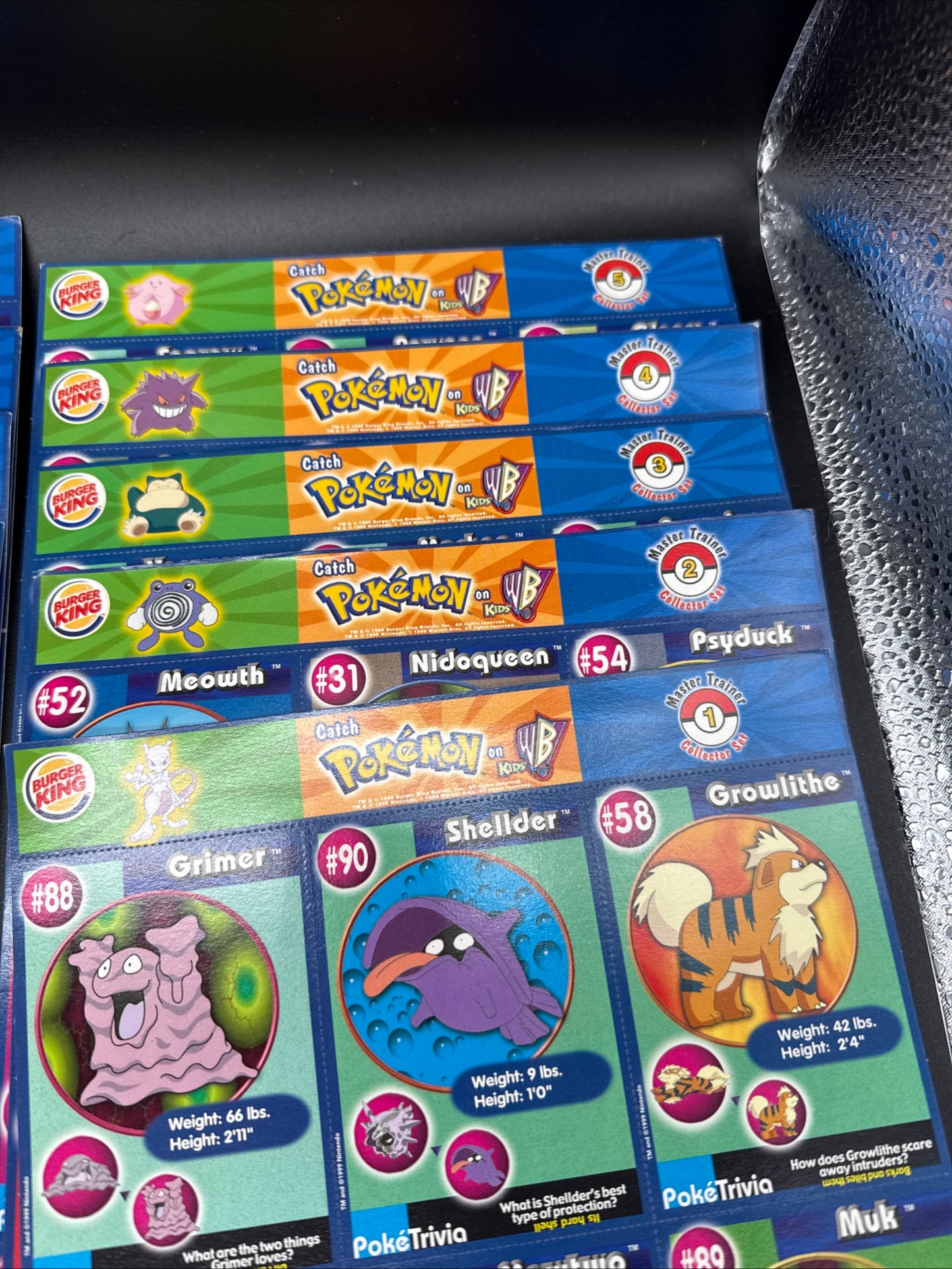 Complete Set (1-16) 1999 Pokemon Cards Uncut Sheets Burger King