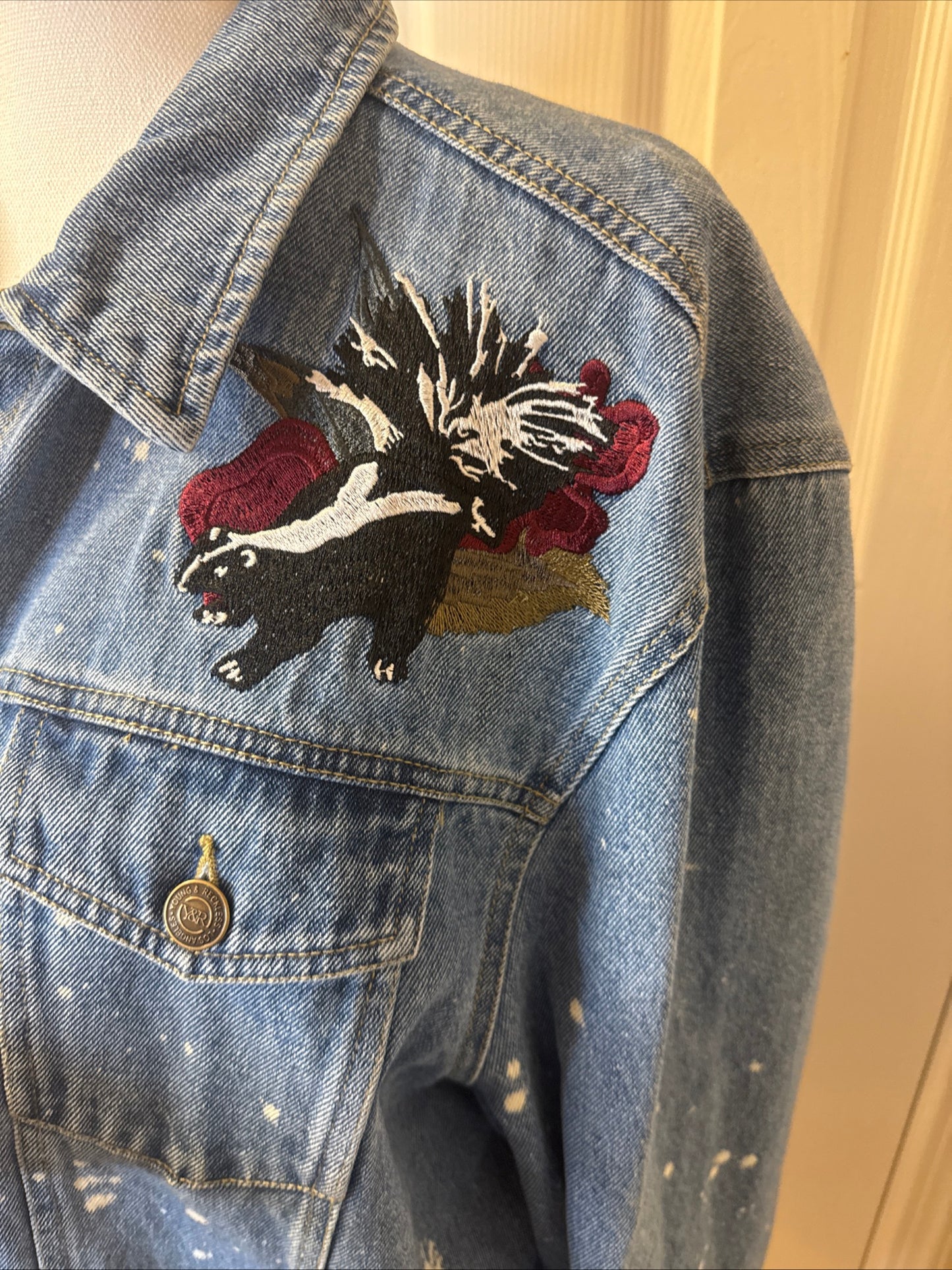 Young & Reckless Embroidered Denim Jacket Mens XXL