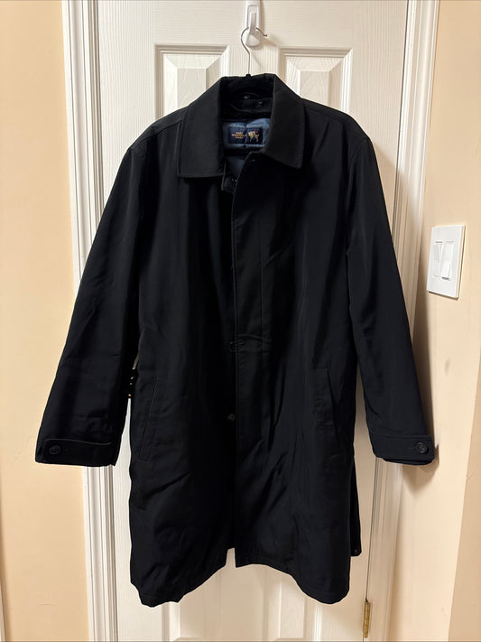 Hart Schaffner Marx Black Hartsdale All Weather Raincoat Men’s Size 44L