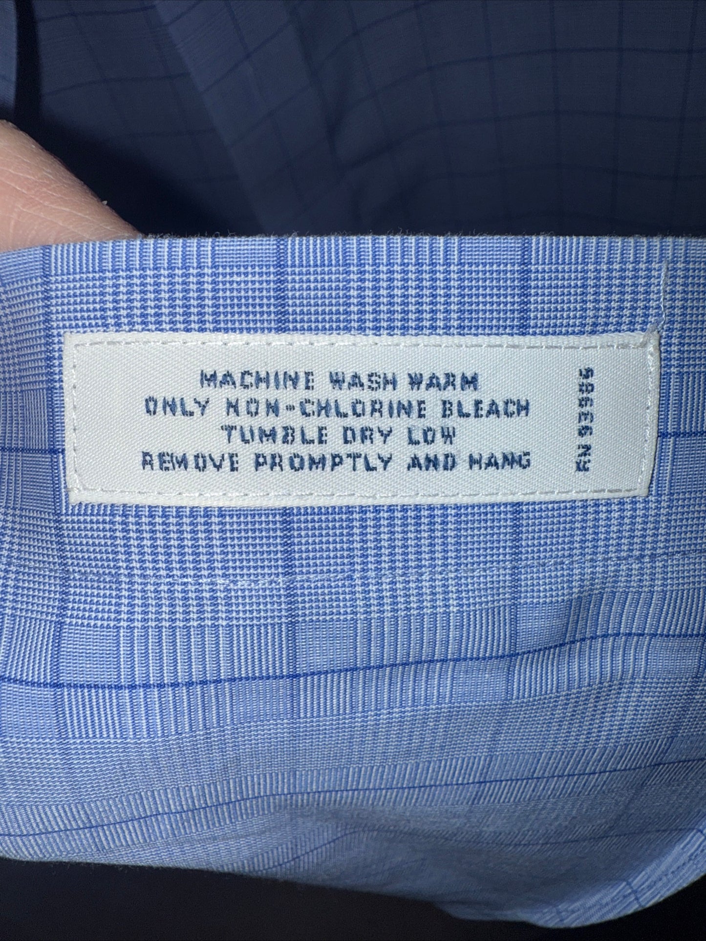 Brooks Brothers Shirt Men's 17-35 Blue Button Up Long Sleeve Single Pocket