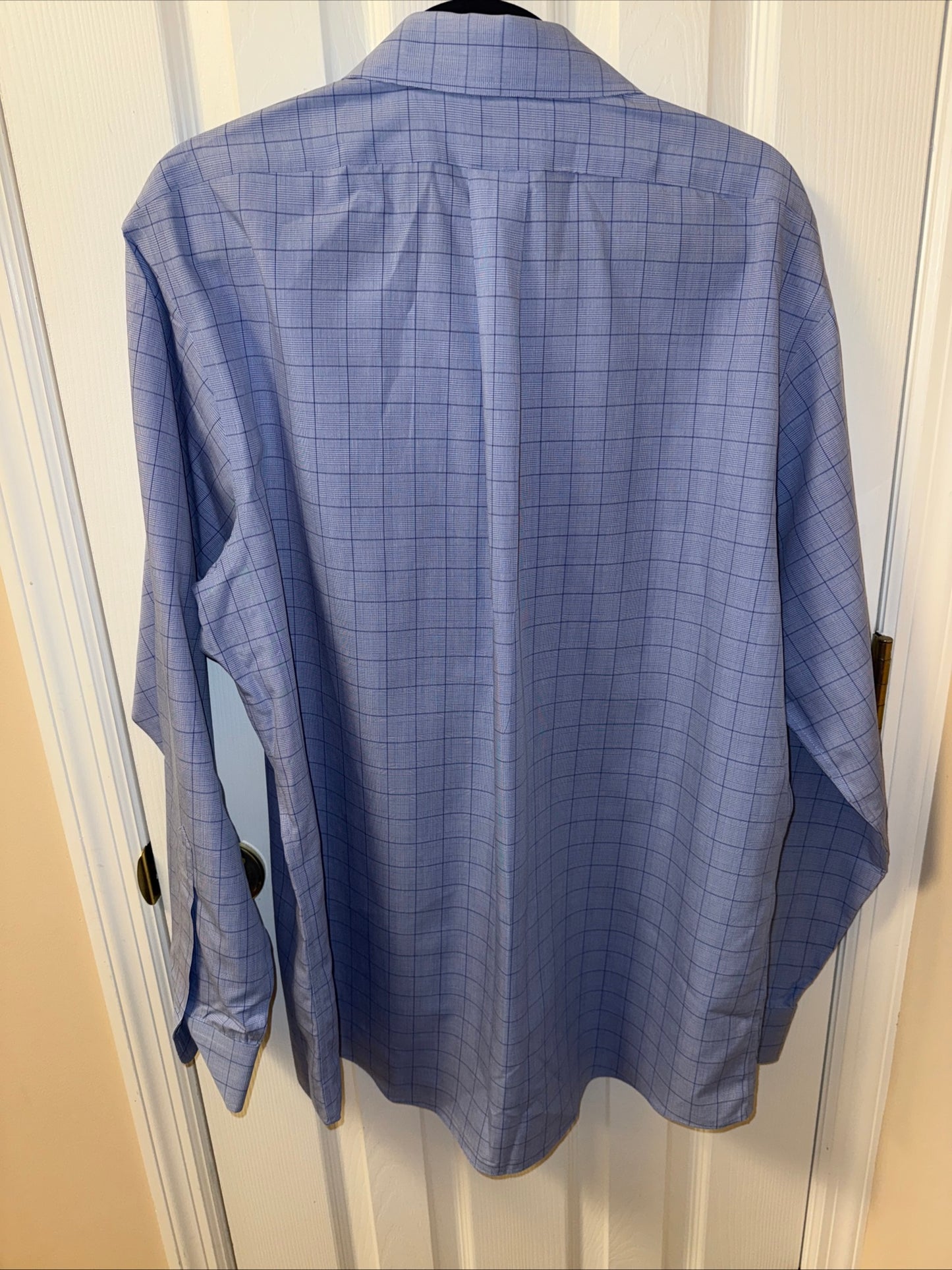 Brooks Brothers Shirt Men's 17-35 Blue Button Up Long Sleeve Single Pocket