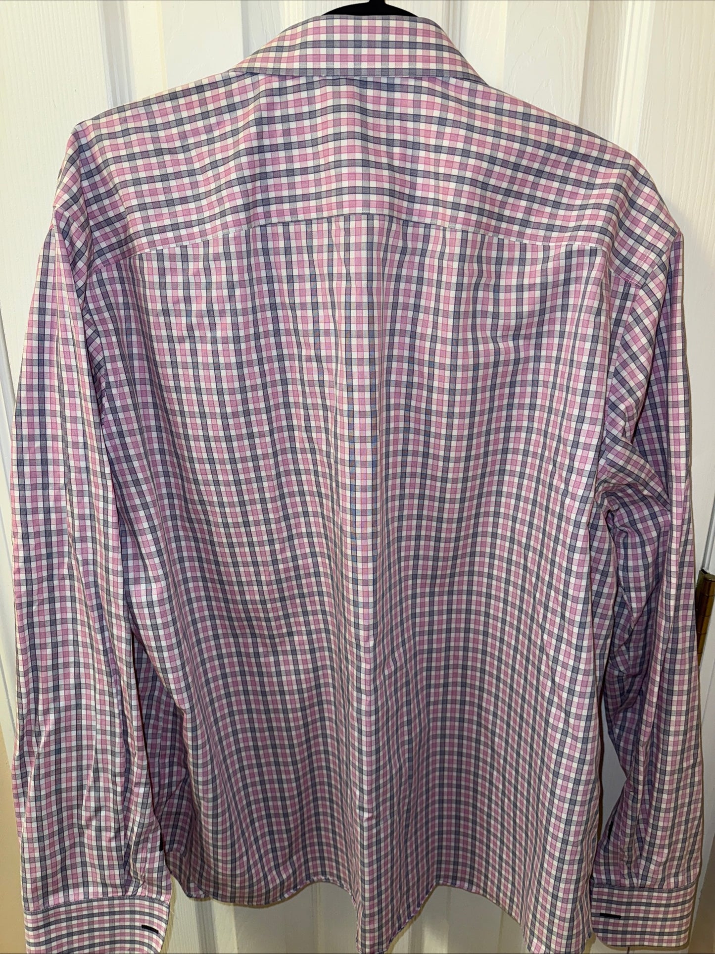 UNTUCKit Shirt Mens Blue Pink Button Up Dress Oxford Work Office Adult XL
