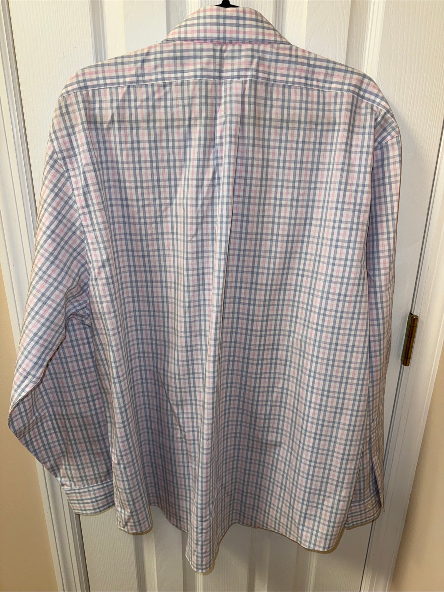 Brooks Brothers Shirt Men's XXL Pink Blue Plaid Regent Fit Button Down