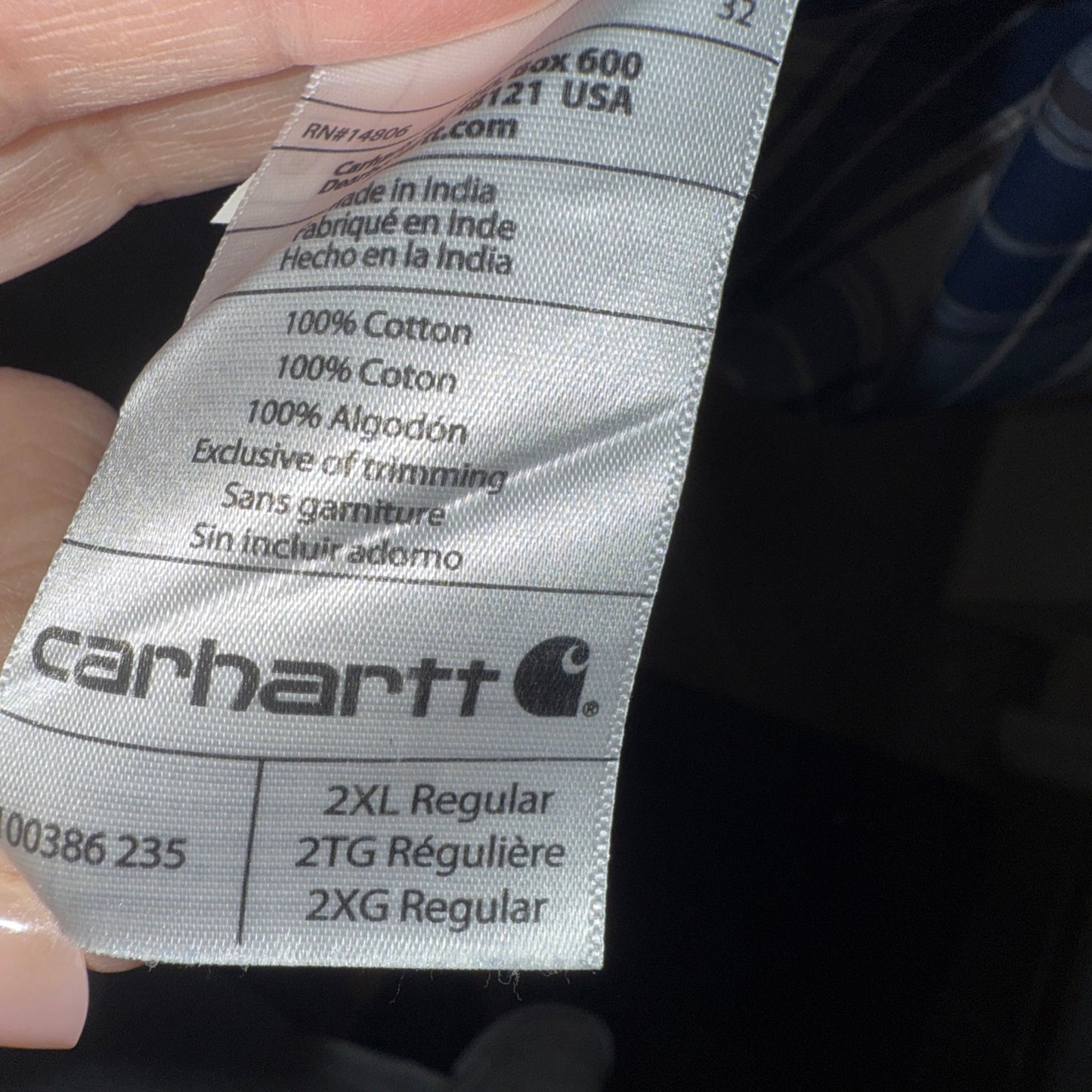 VTG-Carhartt Button Down Shirt Mens Size 2XL Blue Plaid Relaxed Fit Short Sleeve