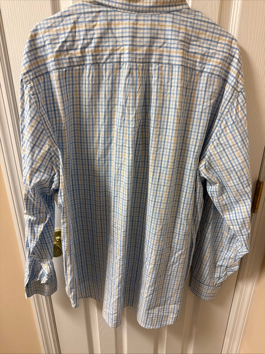 Vineyard Vines Button Down Murray Shirt Mens XL Blue Yellow White Checkered