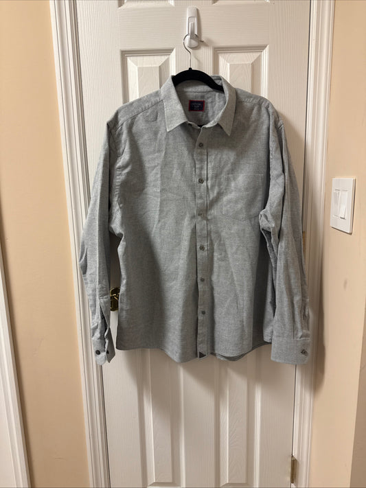 UNTUCKIT Shirt Mens XL Grey Flannel Button Up Flannel Cotton Preppy