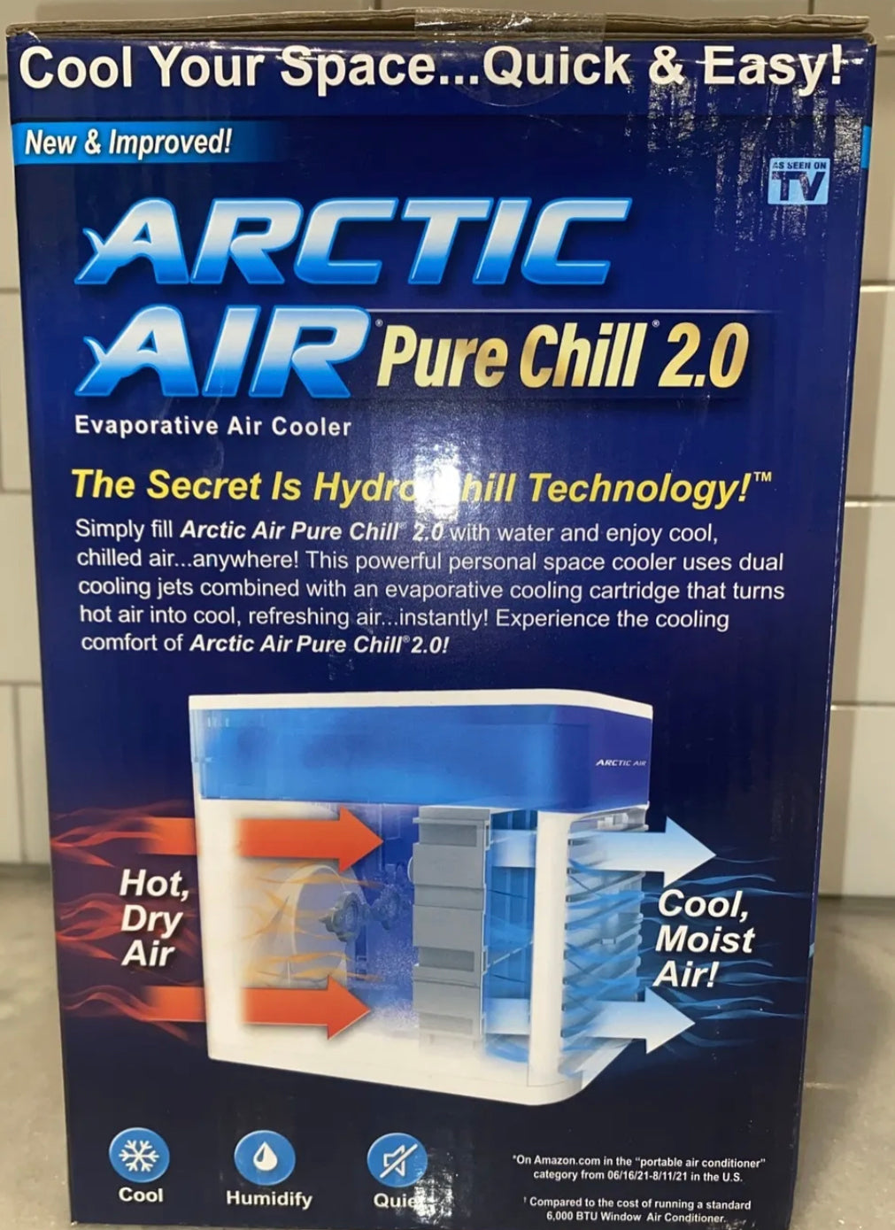 Arctic Air Pure Chill 2.0 Evaporative Personal Cooler Portable Fan Table Top