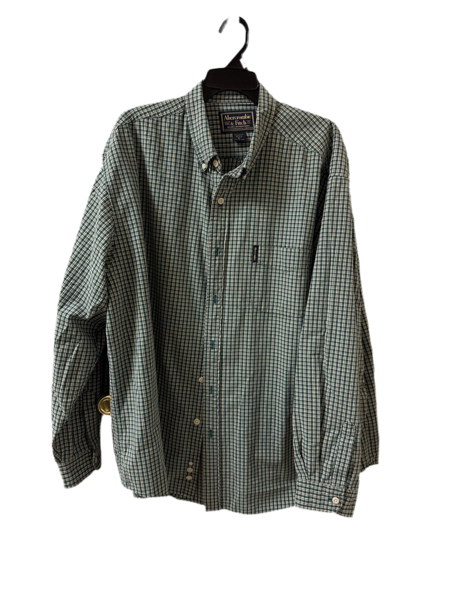 Vintage Abercrombie & Fitch Checkered Long Sleeve Button Down Shirt Sz XLarge