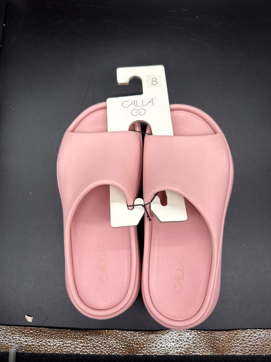 NEW—Calia Platform Slides Women's 8 Rose Dusk Slip On Sandals Pink