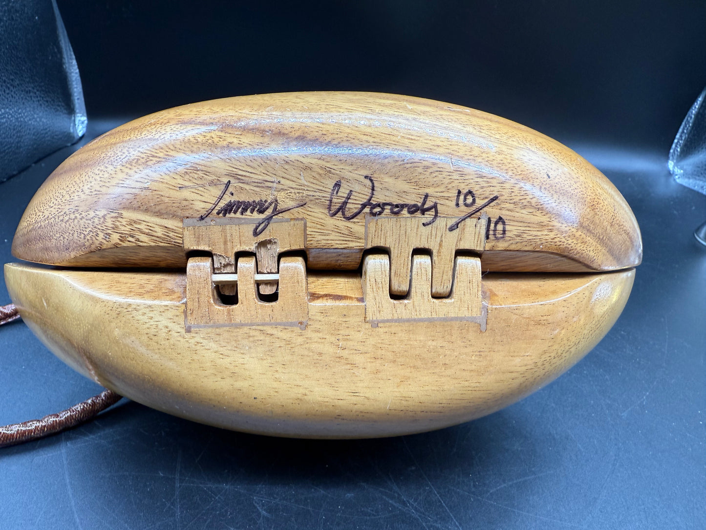Timmy Woods Brown Wood Clutch Bag Beverly Hills Collection Handmade-Signed & #