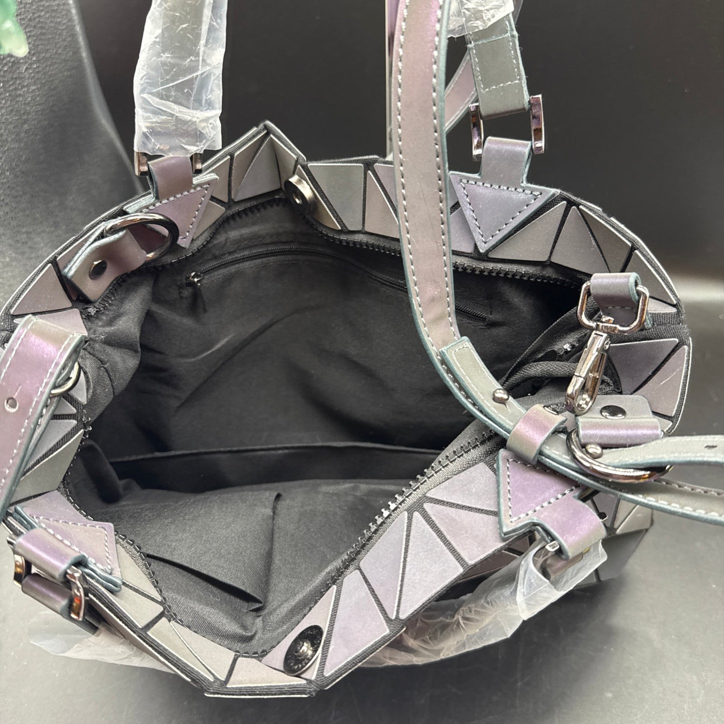 Geometric Luminous Purse Women Holographic Reflective Purses Cross