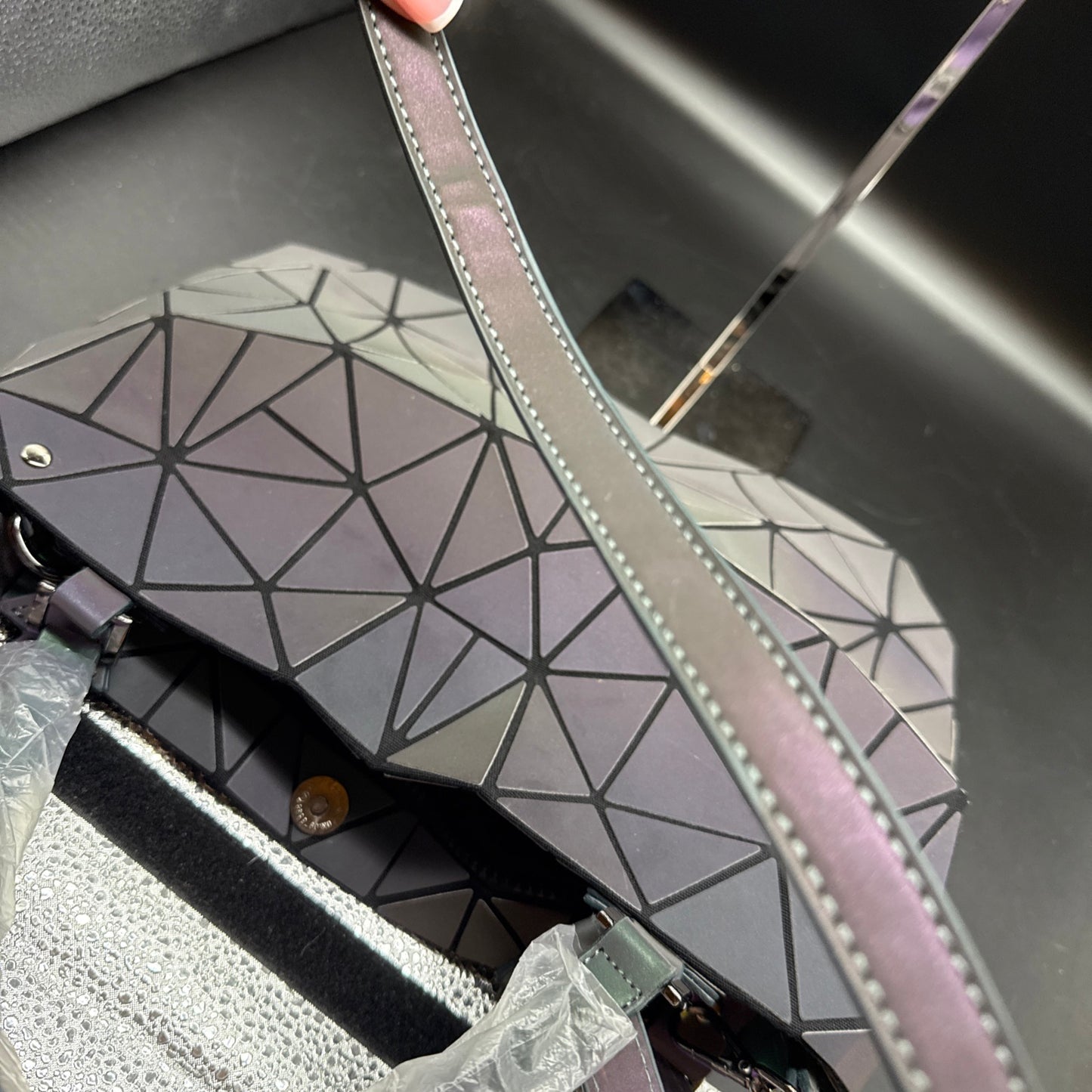 Geometric Luminous Purse Women Holographic Reflective Purses Cross