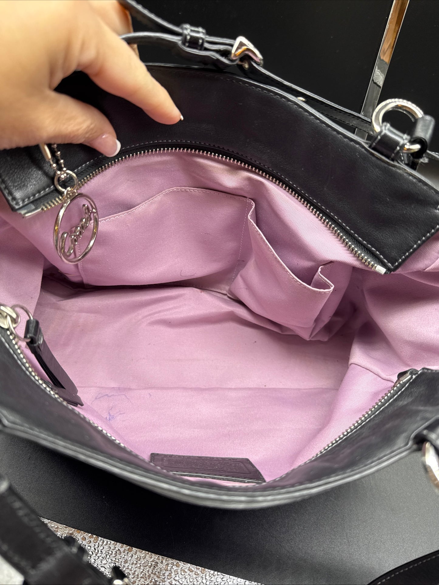 "COACH" A1072-F13759 SMOOTH BLACK LEATHER TOTE