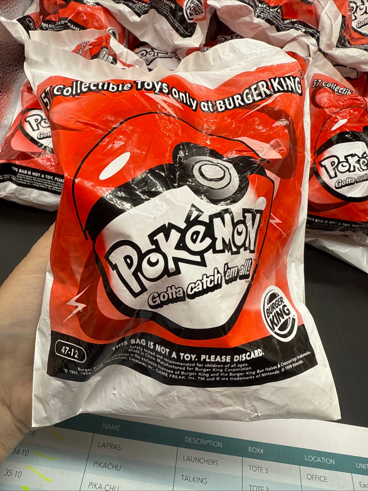 1999 Burger King Pokemon Pokeball #47-12 Slowpoke Launcher NEW  UNOPENED