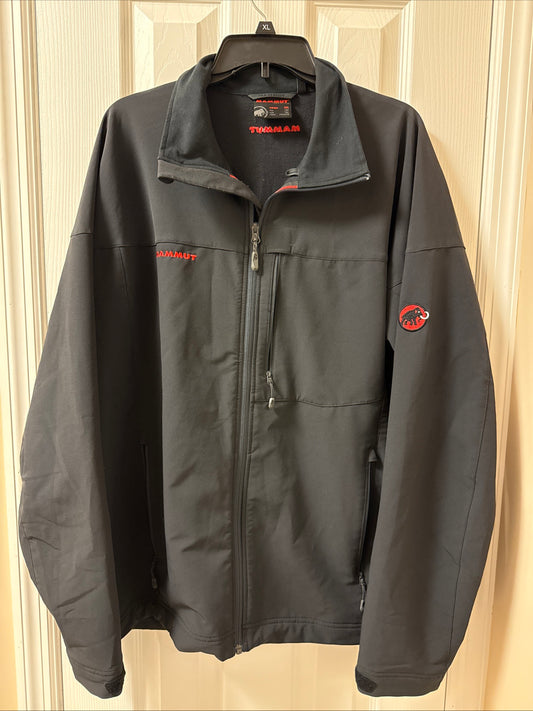 Mammut Jacket Mens 2XL Black Softshell Windbreaker Waterproof Rain Coat