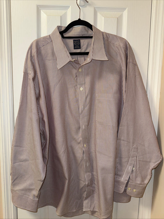 Joseph & Feiss Dress Shirt Mens 20 34/35 Non Iron Mauve Striped French Cuffs