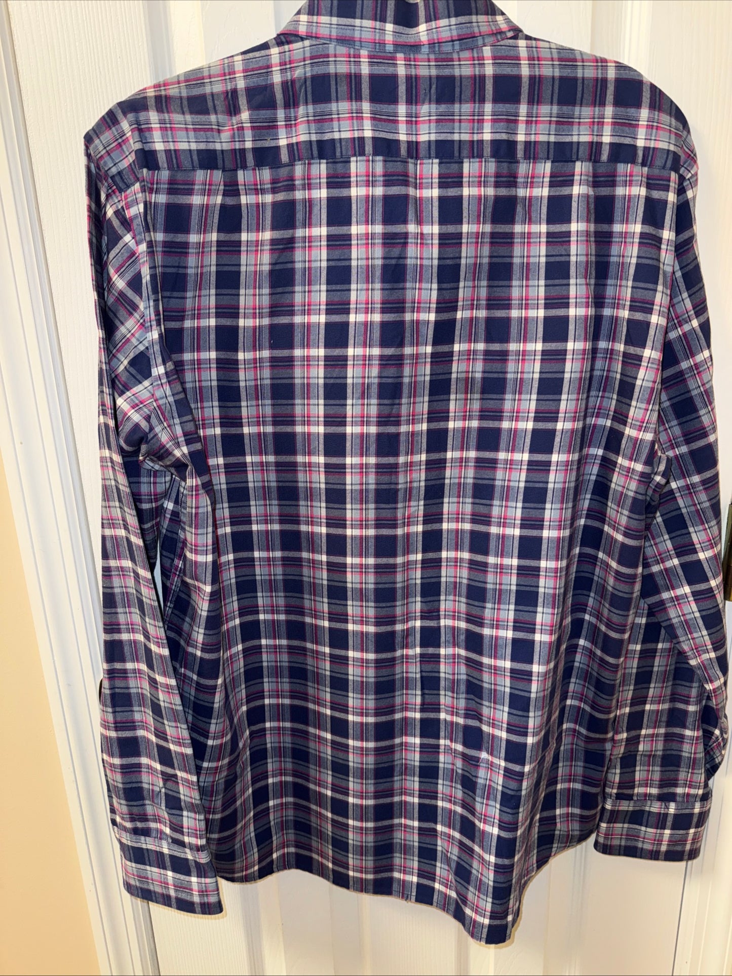 UNTUCKIT Shirt XL Plaid Western Button Up Long Sleeve 100% Cotton Woven Blue