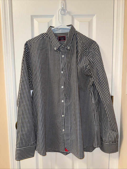UNTUCKIT Mens  Classic Button Up Long Sleeve Check Sz XL Slim Fit