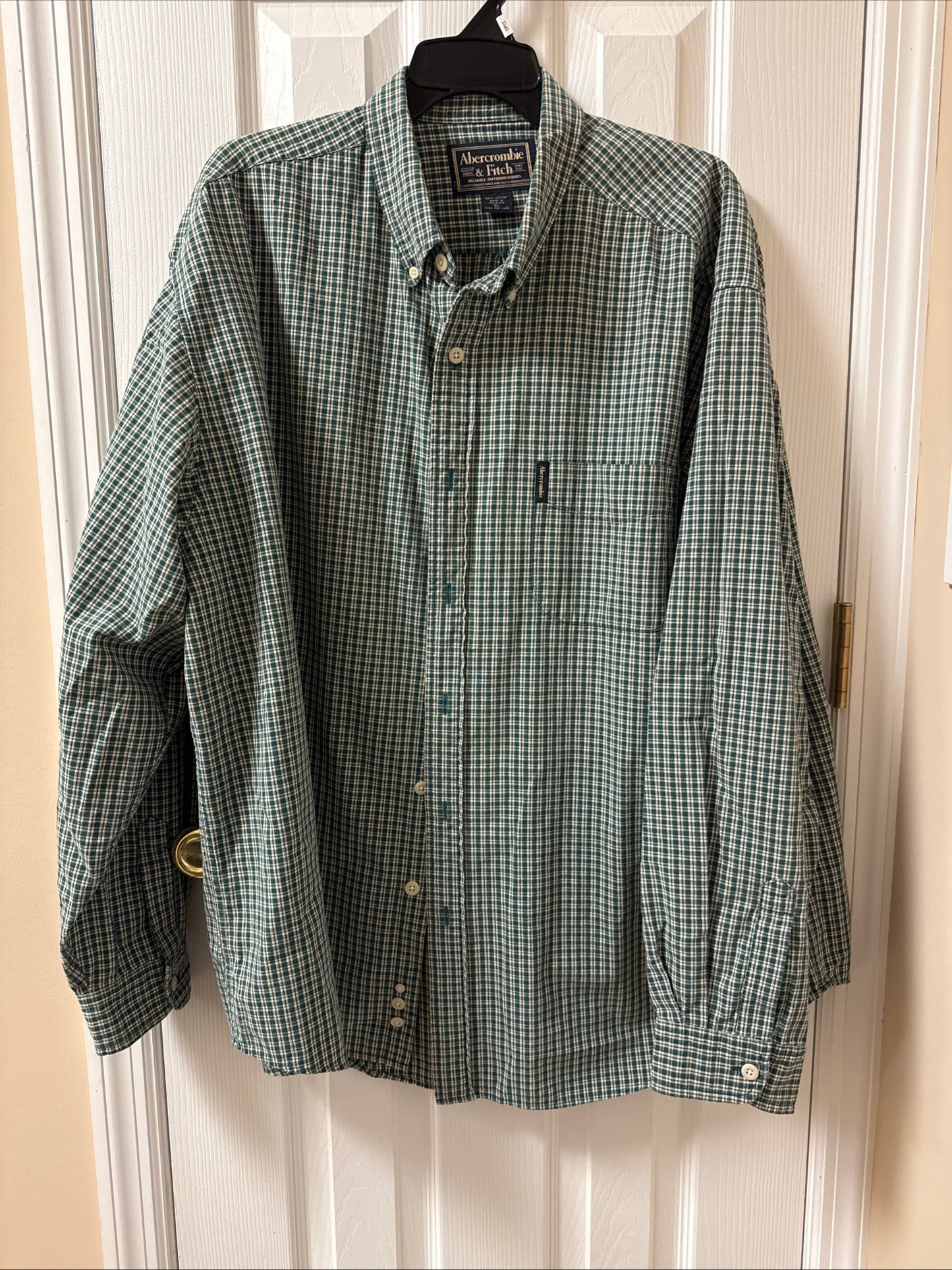 Vintage Abercrombie & Fitch Checkered Long Sleeve Button Down Shirt Sz XLarge