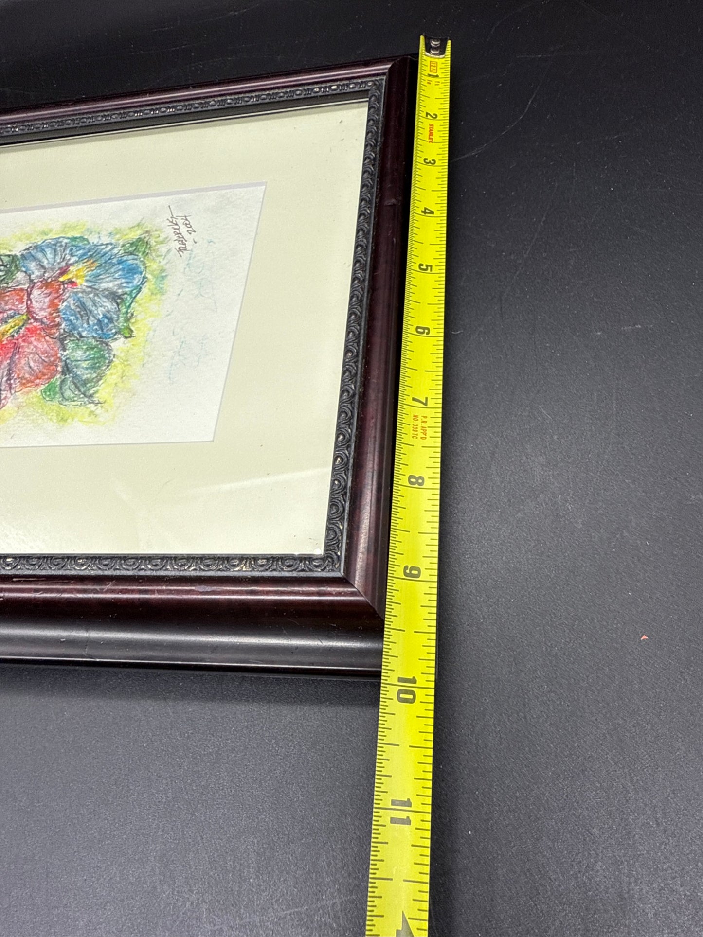 Framed Original Sketch Painting Floral Bouquet Signed Frederick’s 2004