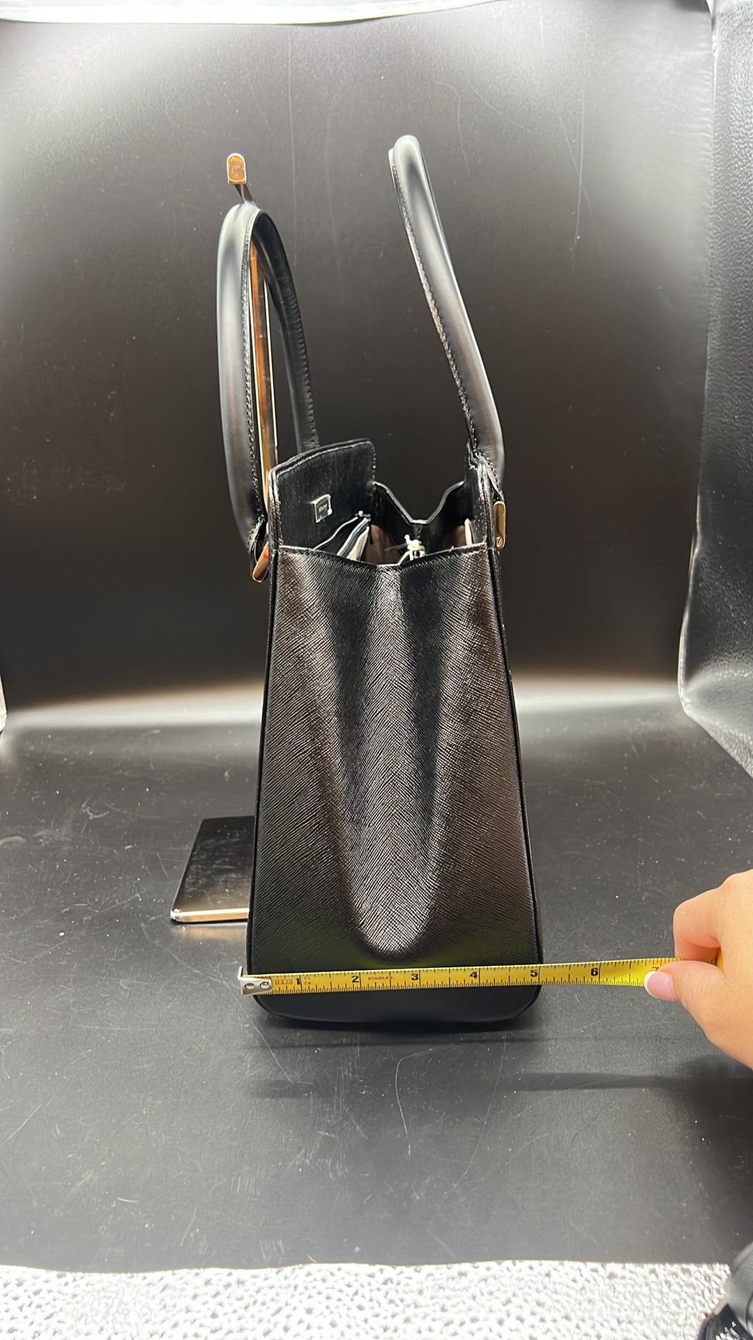 Burberry Handbag Leather calf Nova Check Black.