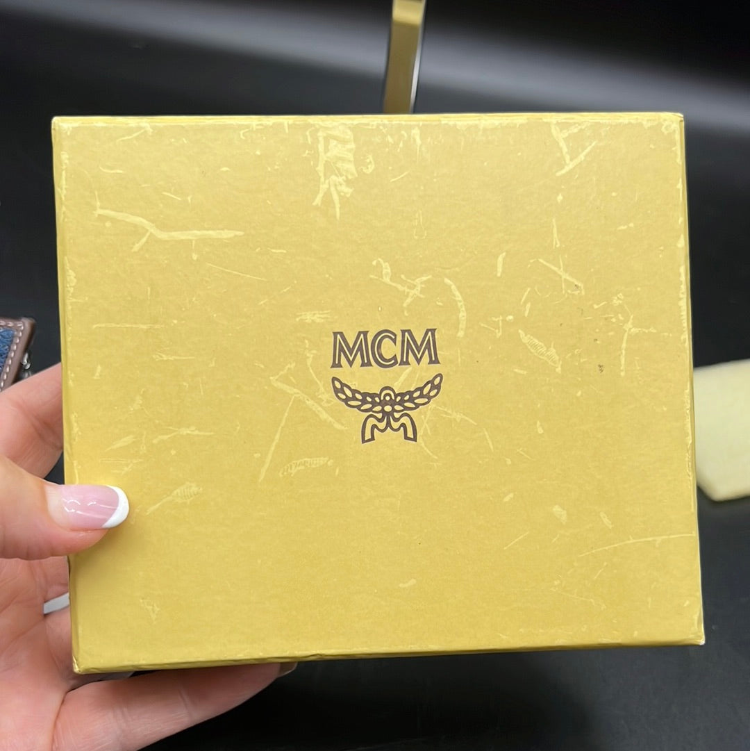 Mcm demin and crystal wallet