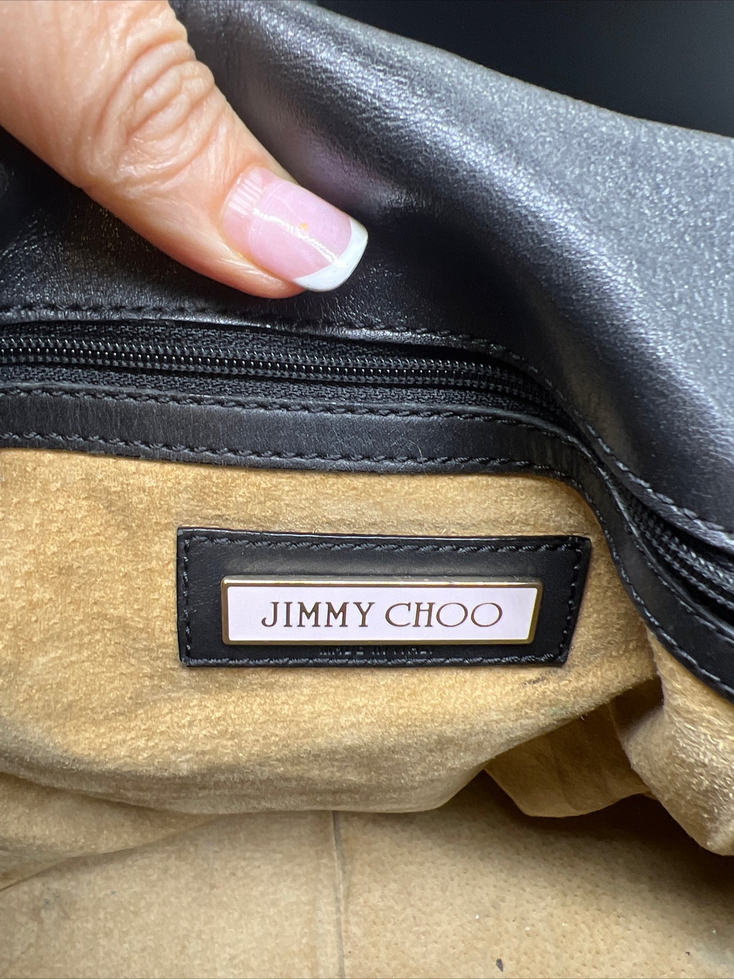 Jimmy Choo Womens Shoulder Bag Black Leather Inner Pockets Buckle