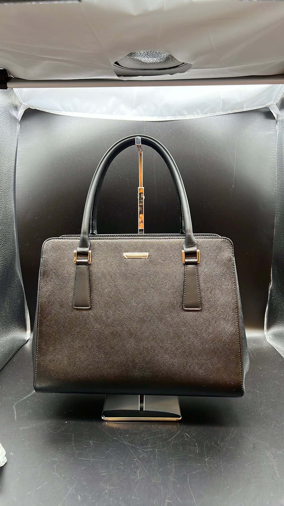 Burberry Handbag Leather calf Nova Check Black.